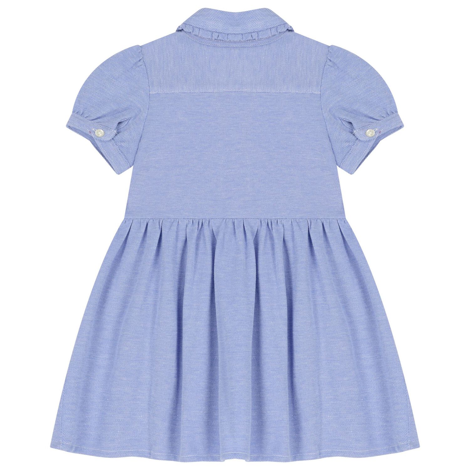 Baby Girls Blue Logo Polo Dress Set, 1, hi-res