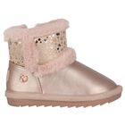 Younger Girls Rose Gold Faux Leather Boots, 4, hi-res