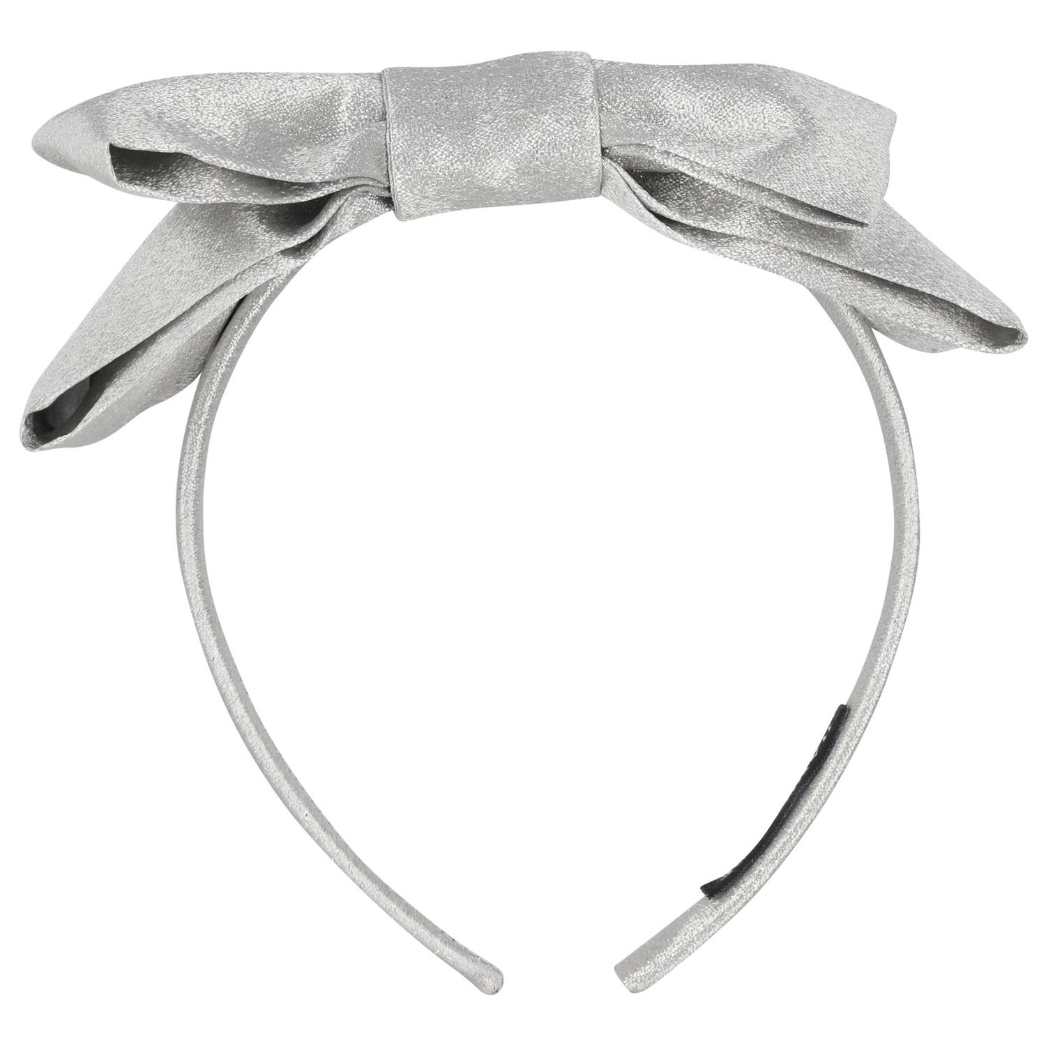 Girls Silver Bow Headband, 1, hi-res