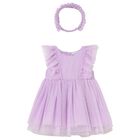 Younger Girls Lilac Tulle Dress Set, 2, hi-res
