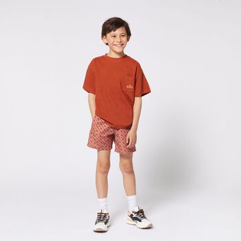 Boys Rust Orange Logo Swim Shorts