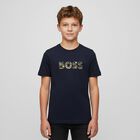 Boys Navy Blue Logo T-Shirt, 4, hi-res