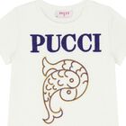 Girls Ivory Logo T-Shirt, 1, hi-res