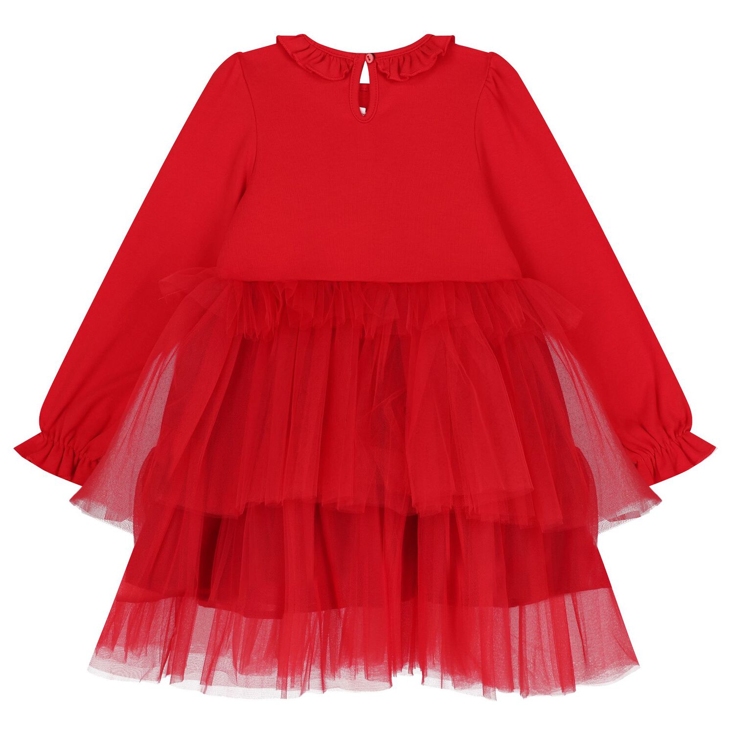 Girls Red Tulle Dress Set, 1, hi-res