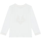 Boys White Fox Long Sleeve Top, 1, hi-res