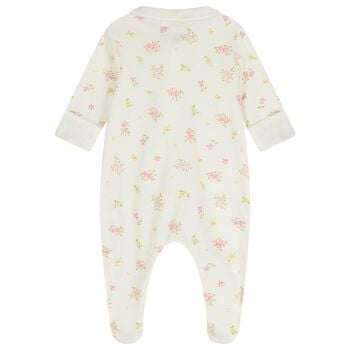 Baby Girls Ivory Floral Babygrow