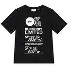 Boys Black Logo Cotton T-Shirt, 3, hi-res