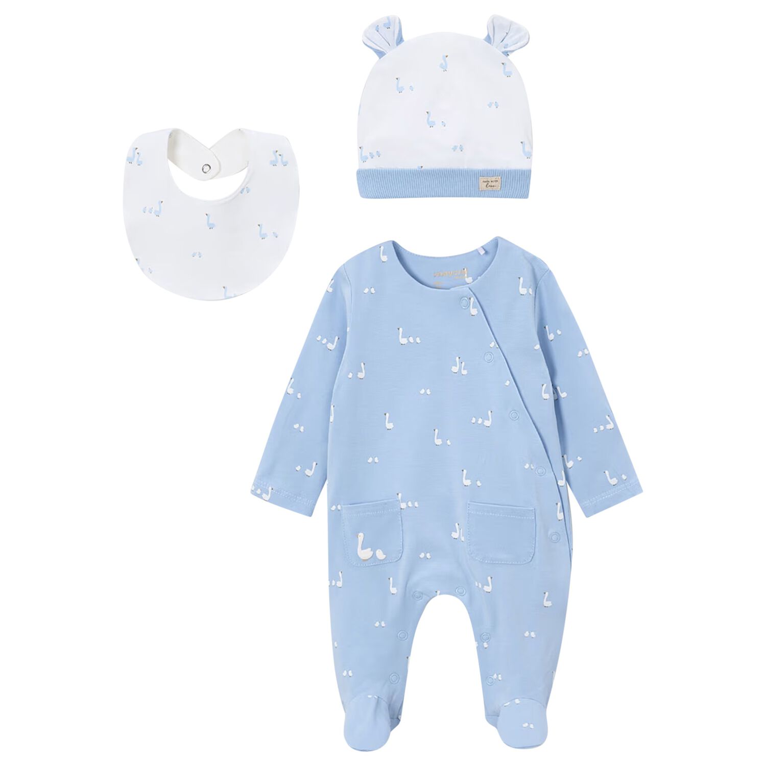 Baby Boys Blue & White Babygrow Gift Set, 3, hi-res