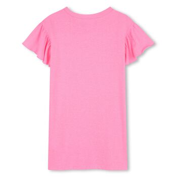 Girls Pink Embellished Logo Dress