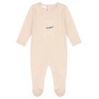 Beige Teddy Bear Babygrow, 4, hi-res