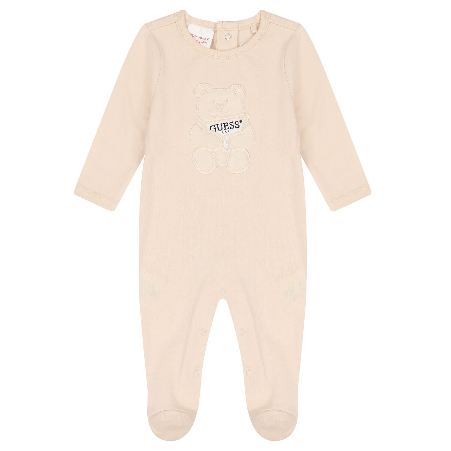 Beige Teddy Bear Babygrow, 4, hi-res