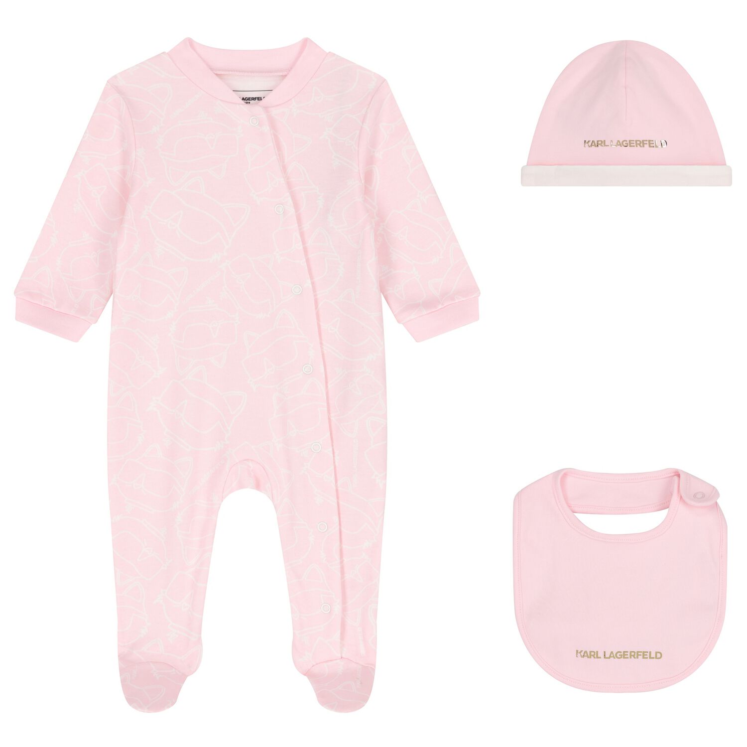 Baby Girls Pink Logo Babygrow Gift Set, 1, hi-res