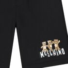 Boys Black Teddy Bear Logo Shorts, 5, hi-res