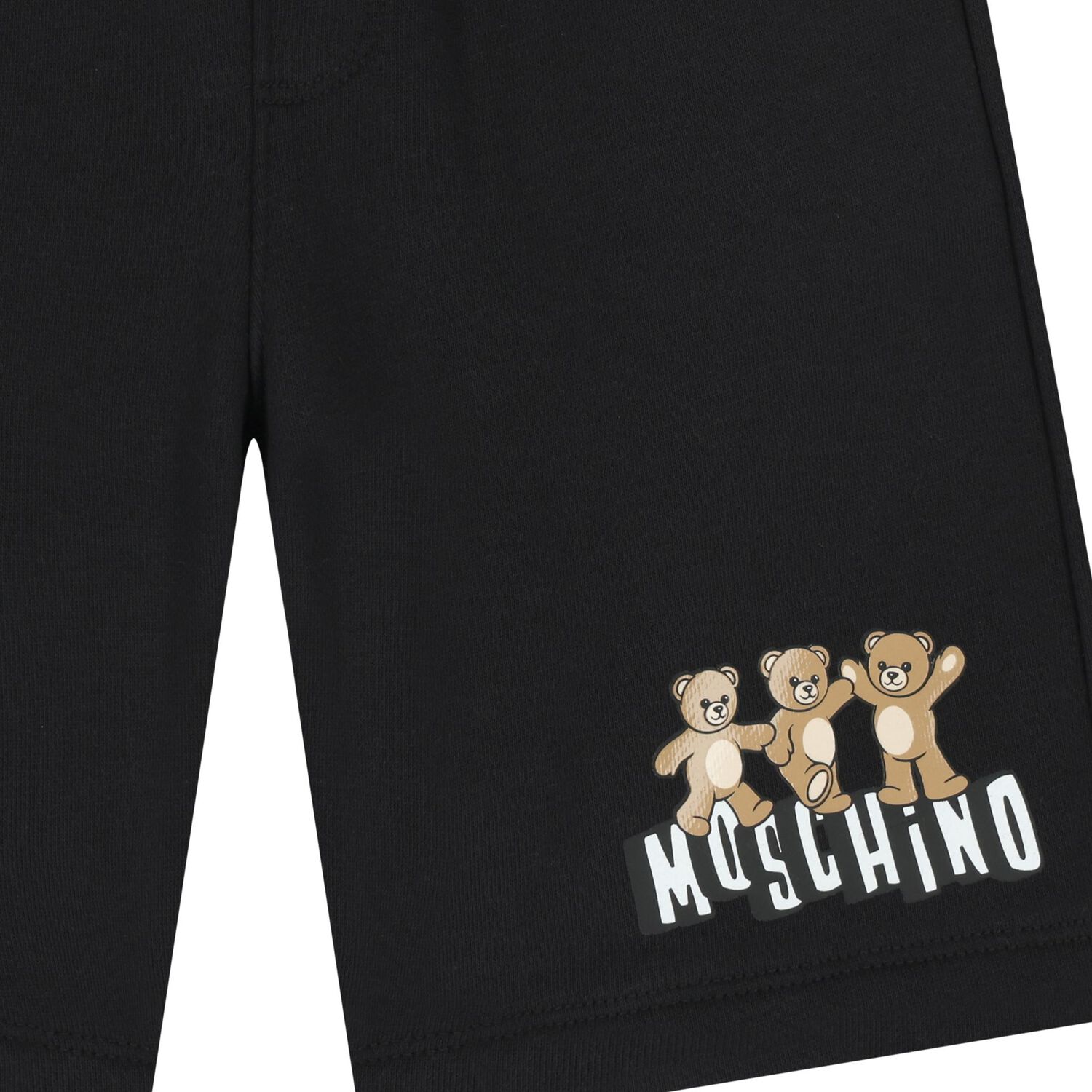 Boys Black Teddy Bear Logo Shorts, 5, hi-res