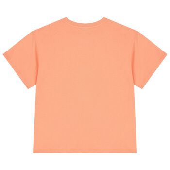 Girls Orange Tiger Logo T-Shirt