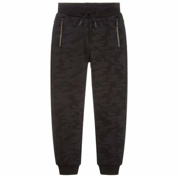 Boys Black Cotton Joggers