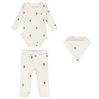 Ivory Logo Ribbed 3-Piece Set, 1, hi-res
