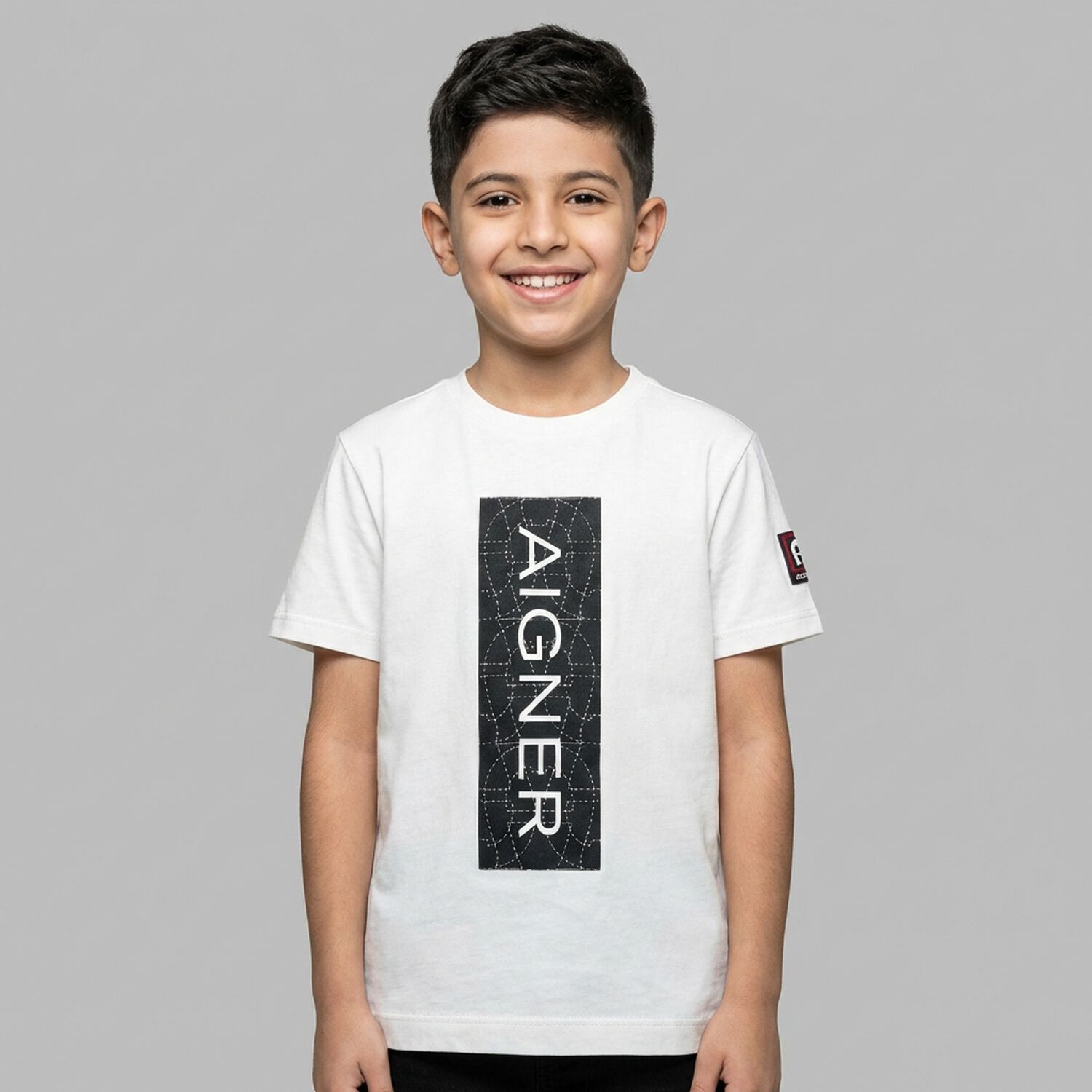 Boys White Logo T-Shirt, 1, hi-res