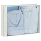 Baby Boys Blue & White Logo Babygrow Gift Set, 2, hi-res