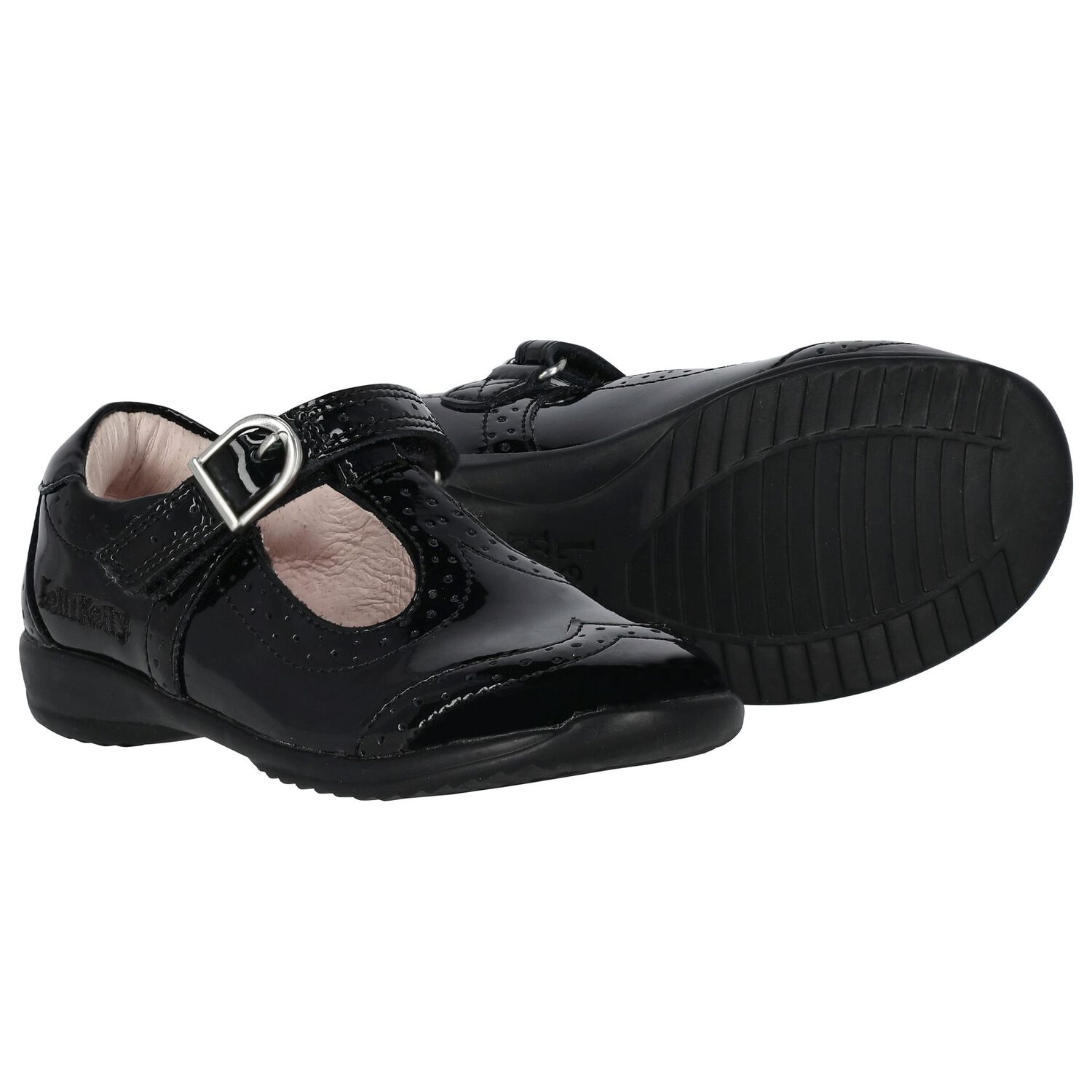 Girls Black Patent Shoes, 1, hi-res