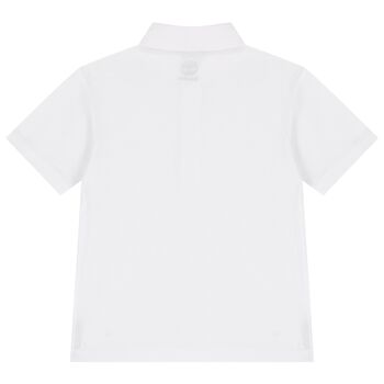 Boys White Logo Polo Shirt