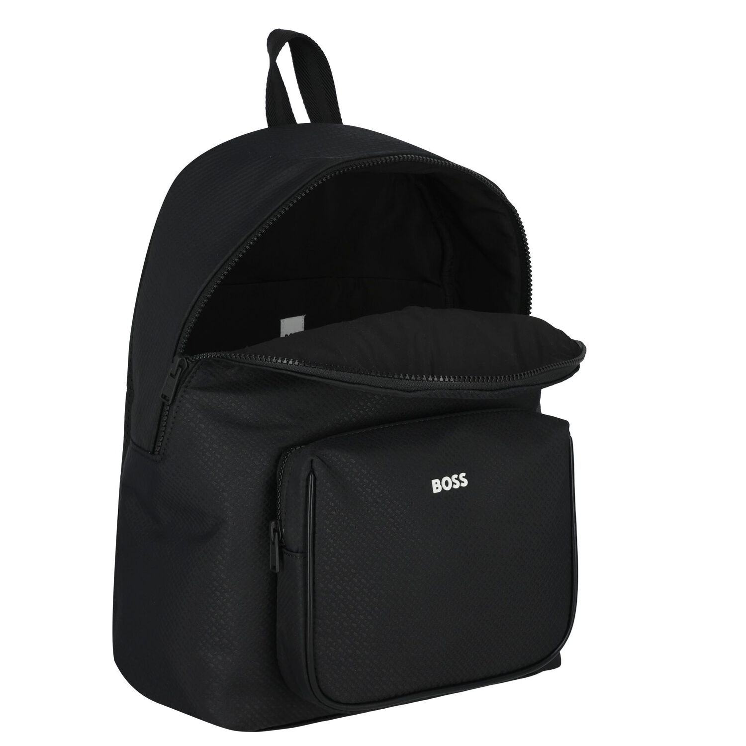 Boys Black Logo Backpack, 1, hi-res