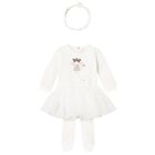 Baby Girls White 3 Piece Bodysuit & Tutu Set, 3, hi-res