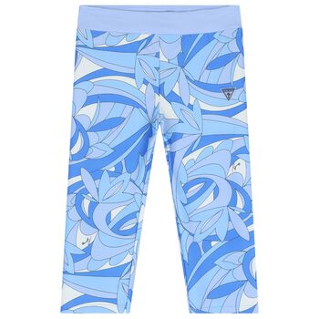 Girls Blue Abstract Leggings