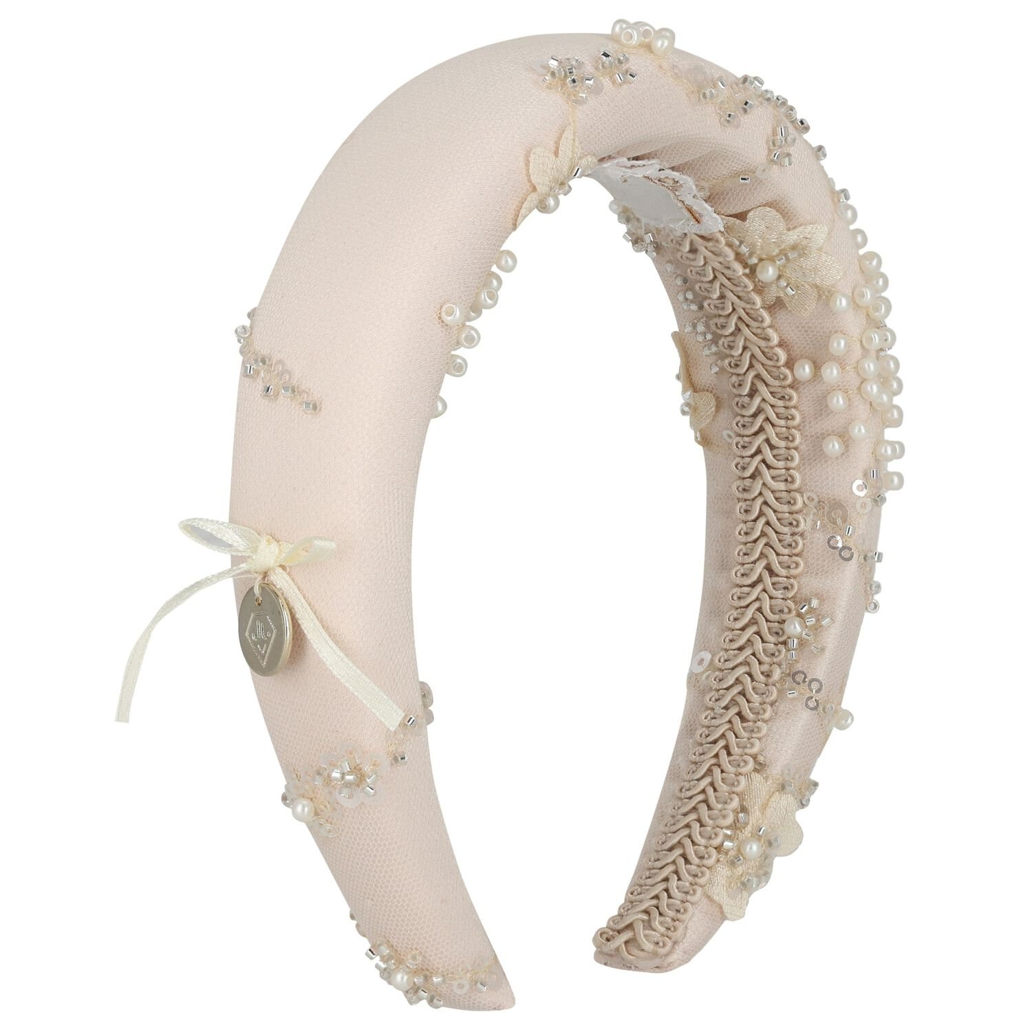 Girls Pink Sequin Flower Headband, 2, hi-res