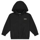 Black Logo Hooded Jacket, 1, hi-res