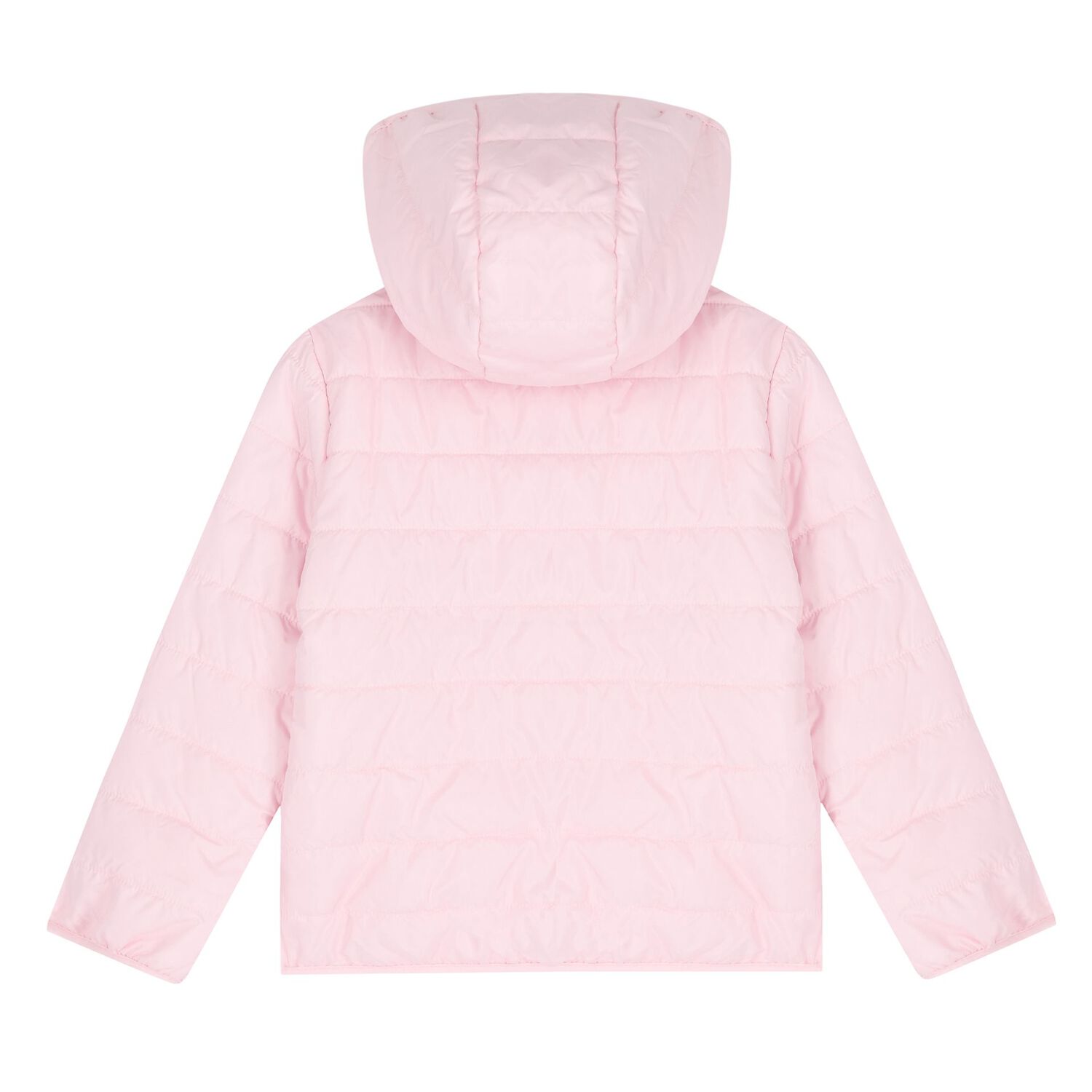 Girls Pink Logo Padded Puffer Jacket, 1, hi-res