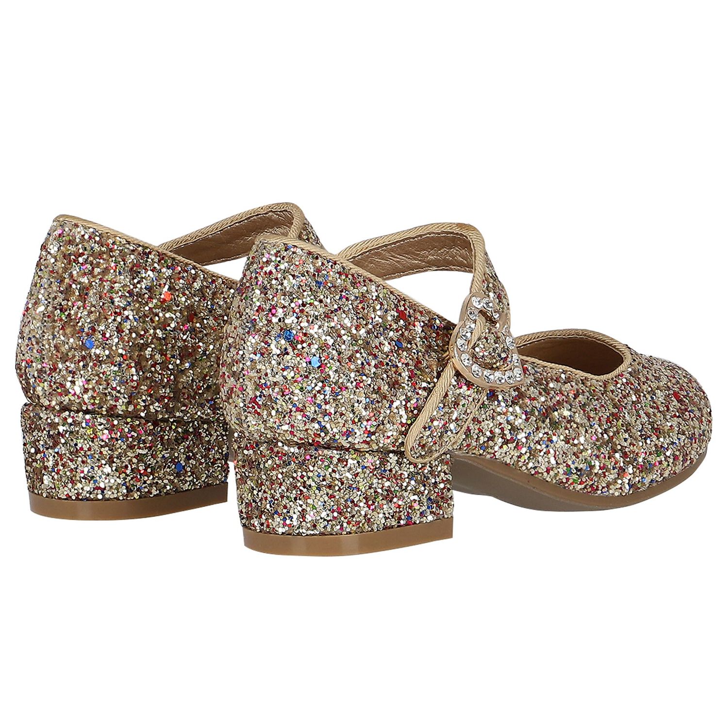 Girls Multi-Coloured Glitter Shoes, 2, hi-res