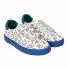 Boys White Logo Print Trainers, 1, hi-res