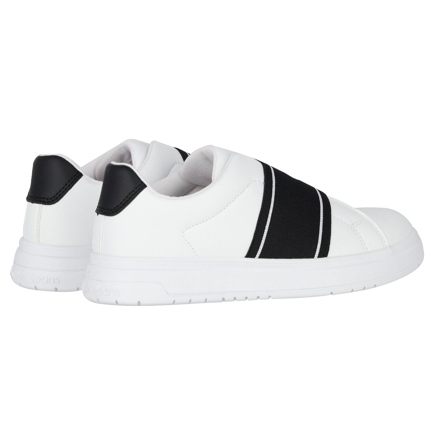 White & Black Logo Trainers, 2, hi-res