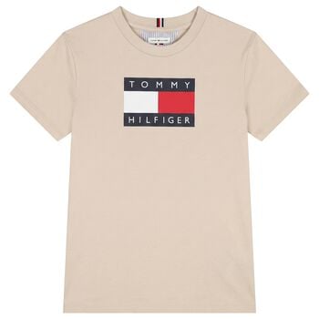 Boys Beige Logo T-Shirt