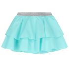 Girls Aqua Frill Skirt, 1, hi-res
