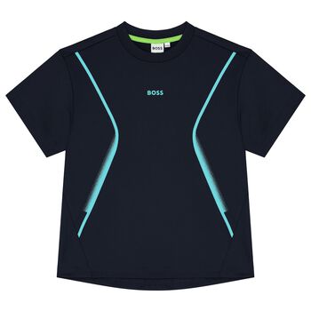 BOSS Boys Navy Blue Logo T-Shirt, 1 Boys Navy Blue Logo T-Shirt