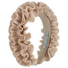 Girls Gold Pleated Ruffled Headband, 3, hi-res
