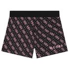 Girls Black & Pink Logo Shorts, 2, hi-res