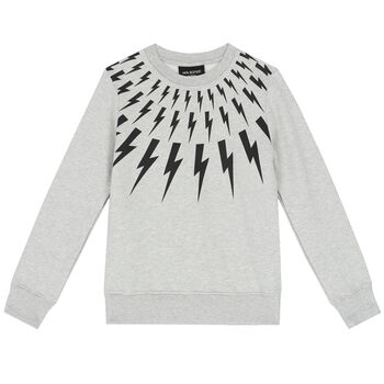 Boys Grey Thunderbolt Sweatshirt