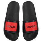 Boys Black & Red Logo Sliders, 1, hi-res