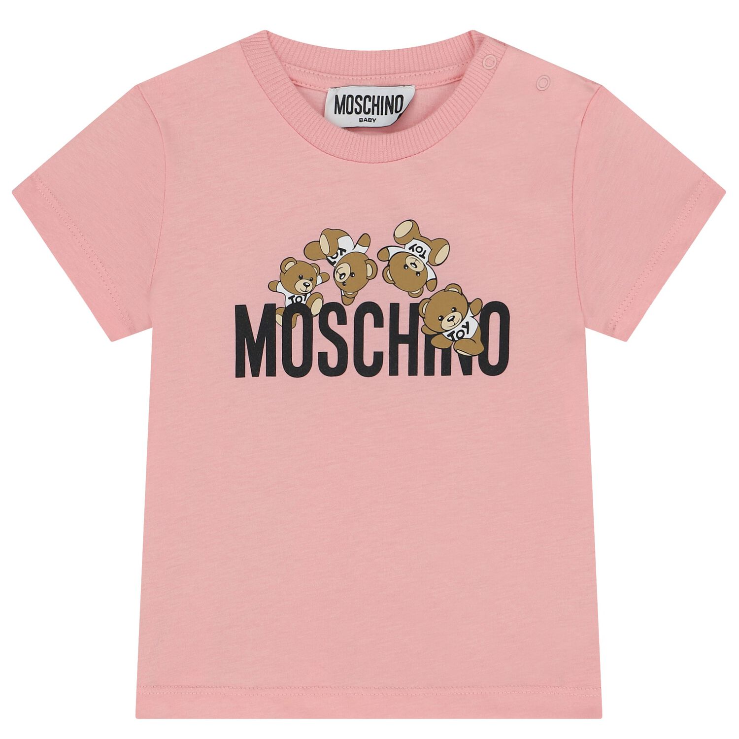 Younger Girls Pink Teddy Bear  Logo T-Shirt, 5, hi-res