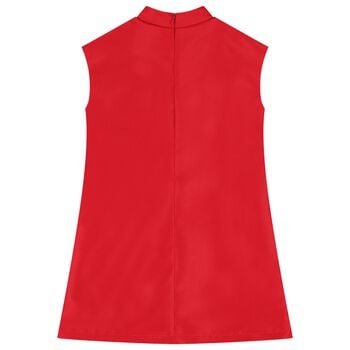 Girls Red Crystal Embellished Dress