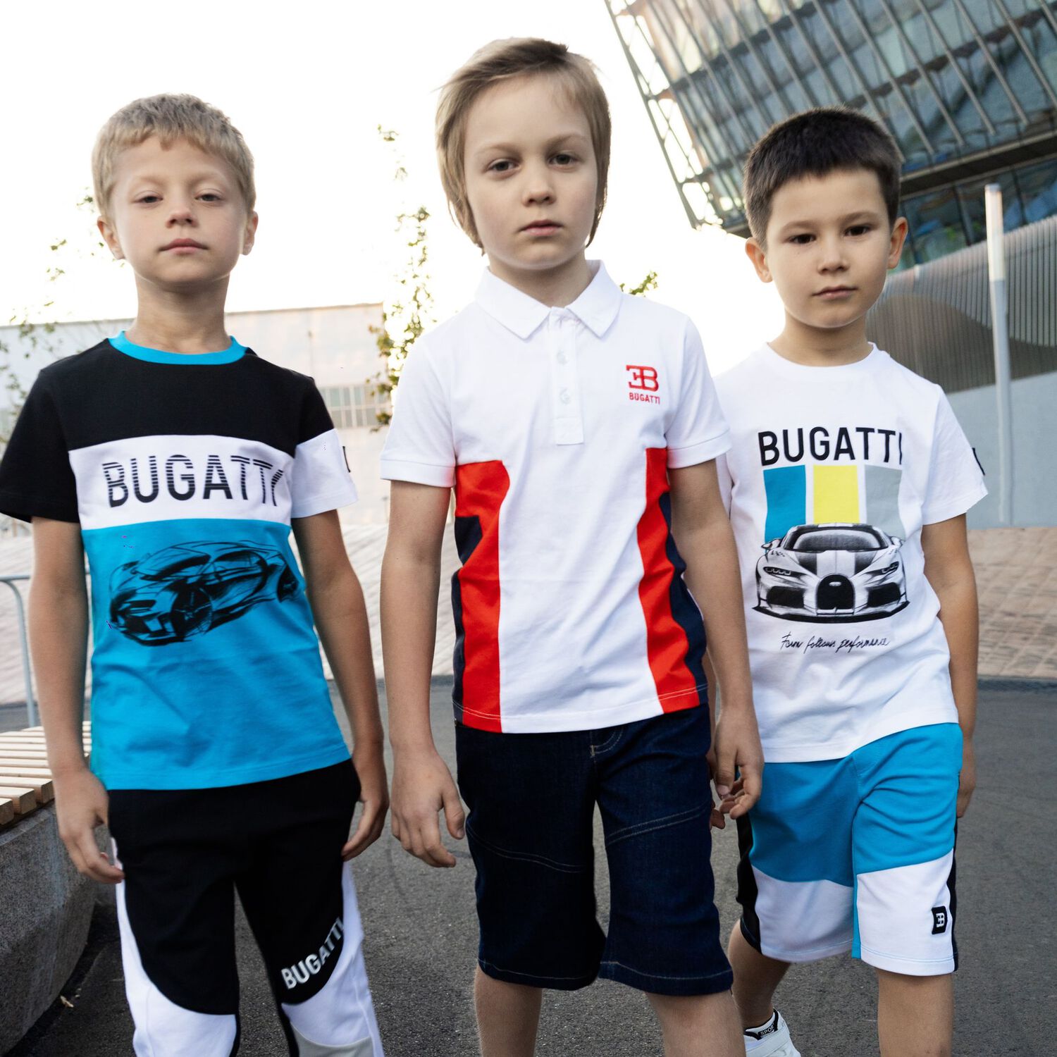 Boys Blue & White Logo Shorts, 2, hi-res