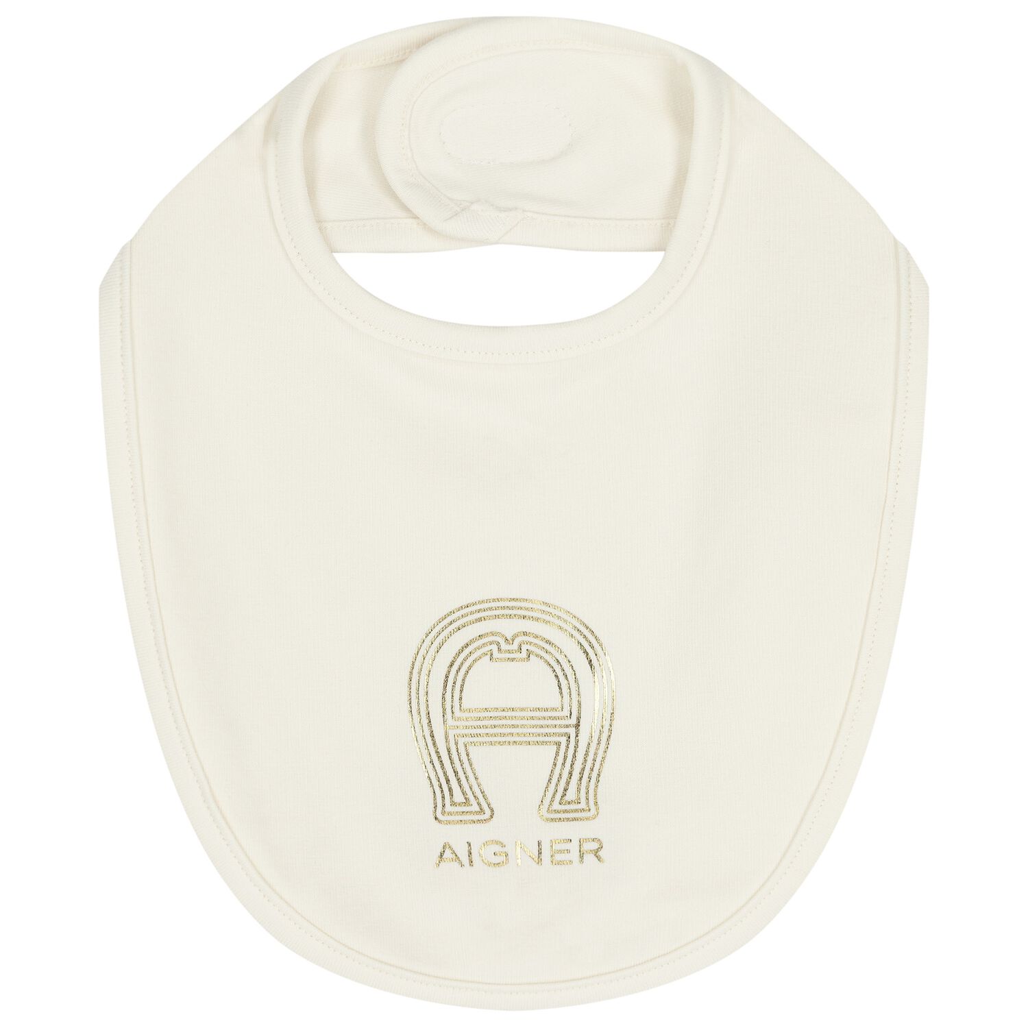 Ivory & Gold Logo Baby Bib, 1, hi-res