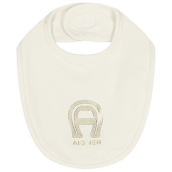 Ivory & Gold Logo Baby Bib