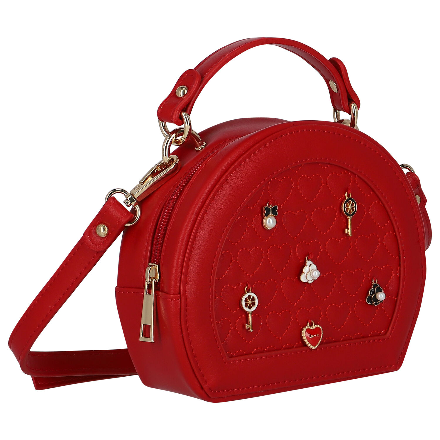 Girls Red Shoulder Bag, 1, hi-res
