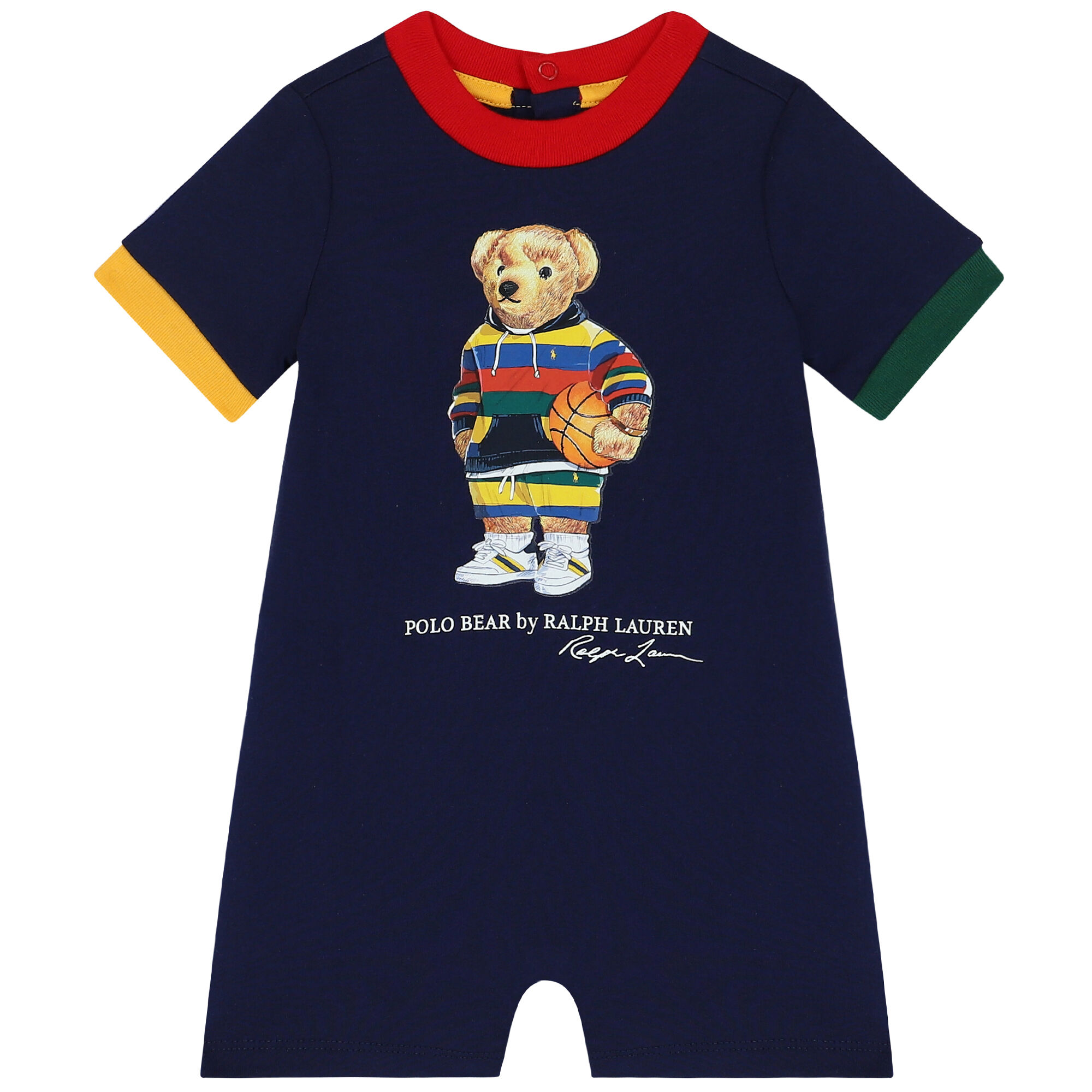 Ralph Lauren Baby Boys Navy Logo Romper Junior Couture UK