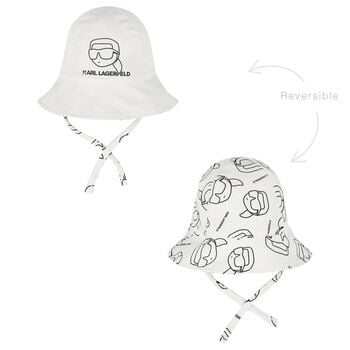 Baby Boys White Logo Reversible Logo Hat