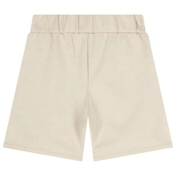 Boys Beige Logo Shorts